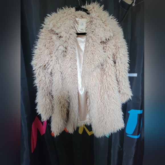 Faux Fur Soft Teddy Bear Jacket Tan/Cream Sz SMALL - Picture 2 of 7